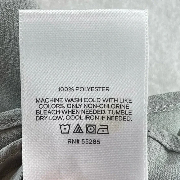 EXPRESS Blouse Size XL Crepe Surplice Twist Front Dolman Sleeve Back Zip Gray - Picture 6 of 13